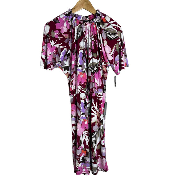 Maggy London Floral Dress Size 2 NWT Berry Pink - Picture 4 of 13